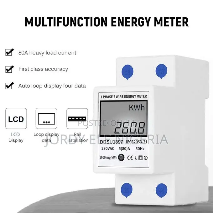 Digital Electric Energy Meter Single Phase Din Rail