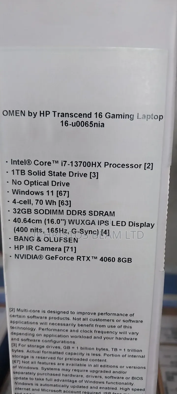 New Laptop HP Omen 16 32GB Intel Core I7 SSD 1T