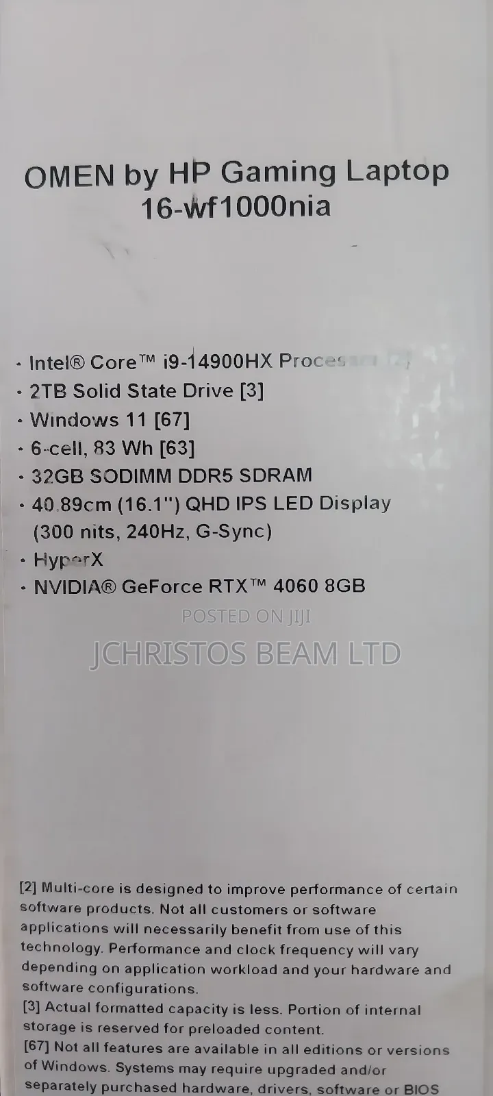 New Laptop HP Omen 16 32GB Intel Core I9 SSD 2T