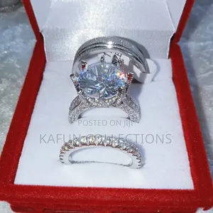 Photo - Non-Tarnishing Steel and Cubic Zirconia Wedding Ring Set