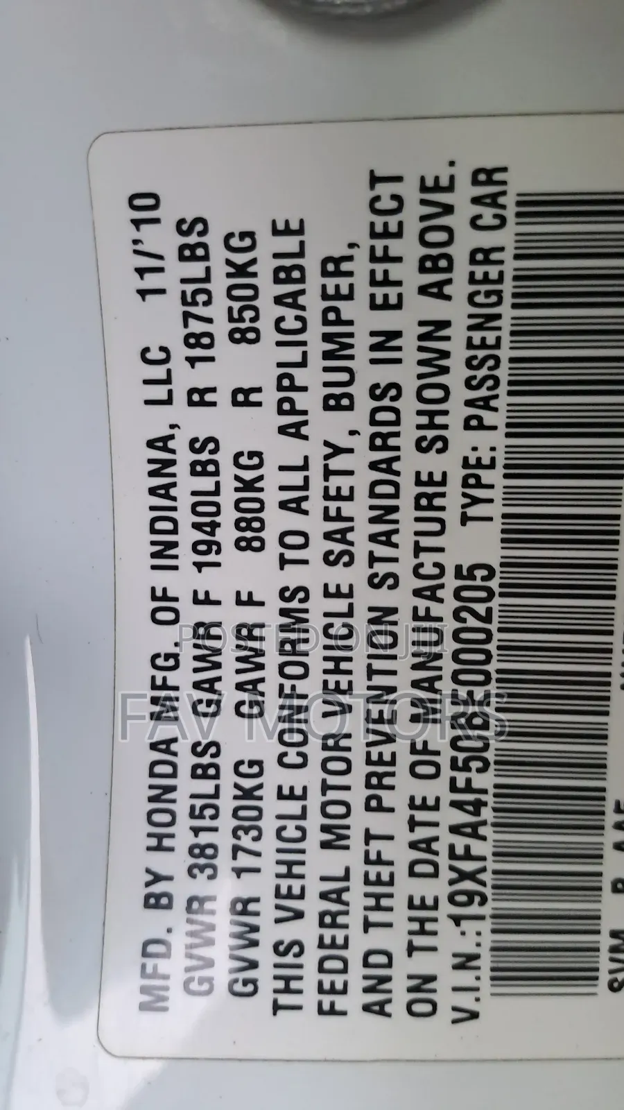 Honda Civic 2011 White