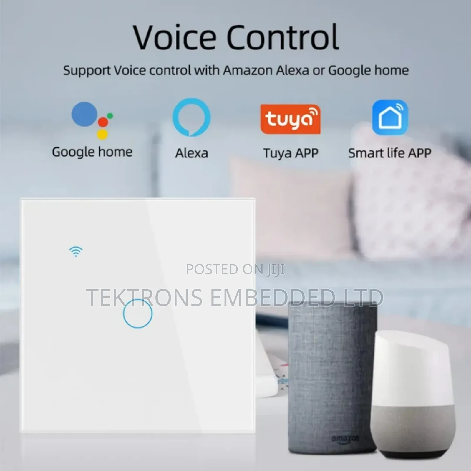 1 Gang Smart Tuya Switch Voice Control With Alexa and Google