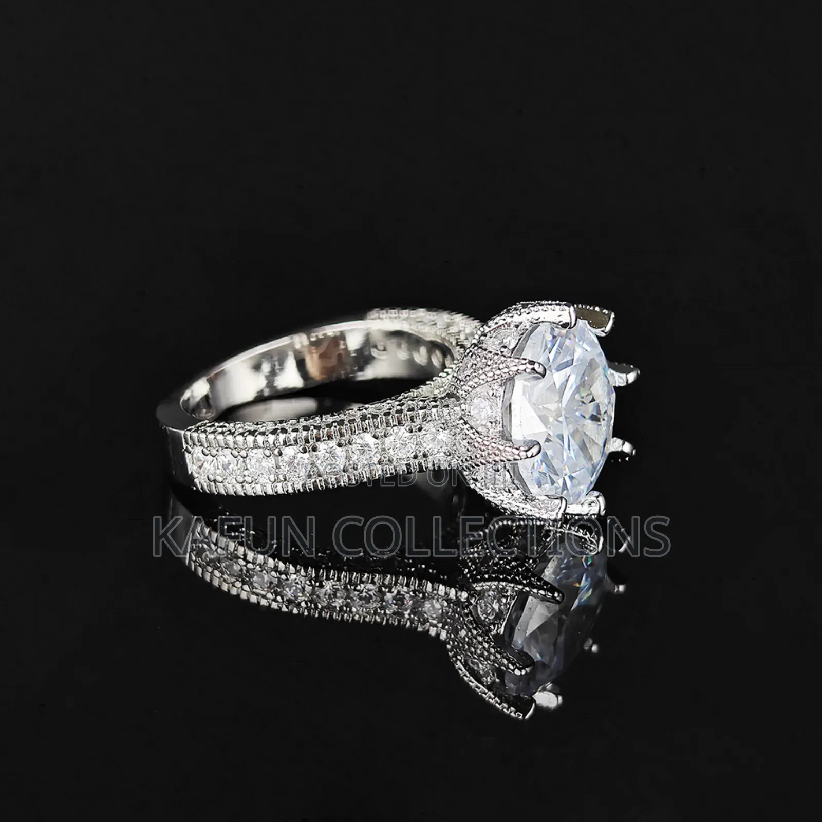 Non-Fading Solid Silver Proposal/Engagement Ring - Size 6