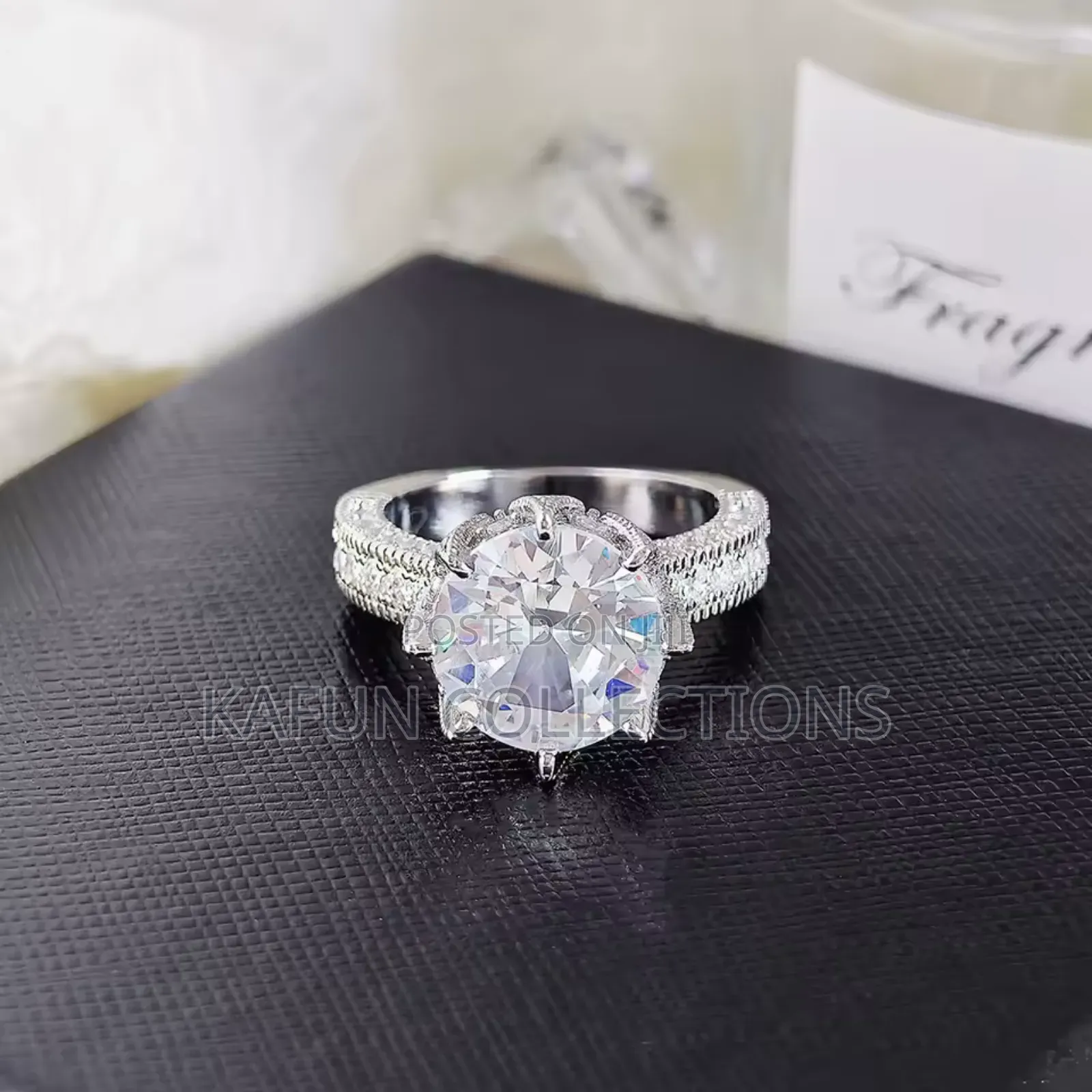 Non-Fading Solid Silver Proposal/Engagement Ring - Size 6