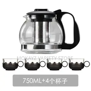 Exotic 5pcs Large Capacity Glass Water Jug/Teapot Drinking Cups