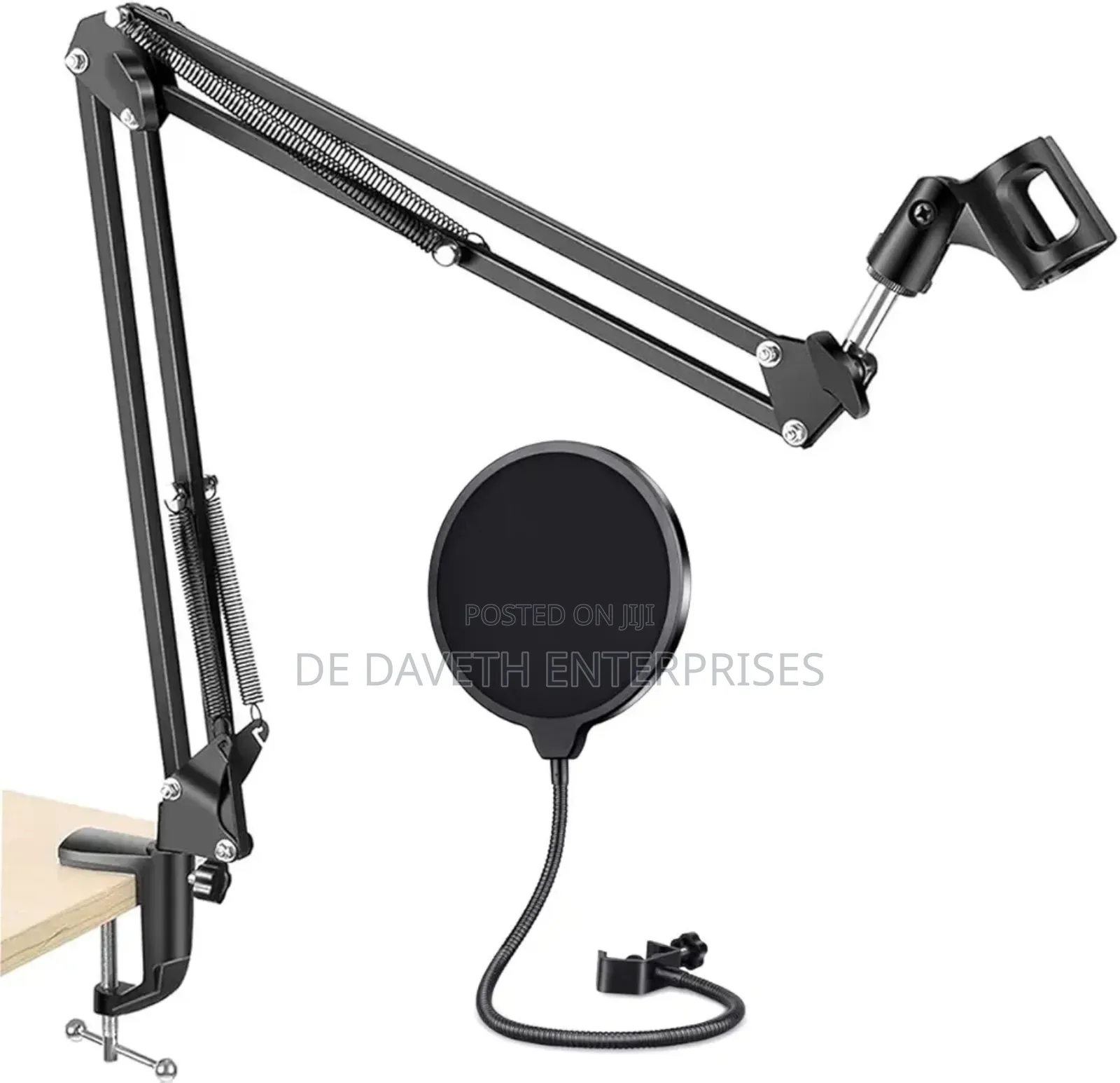 Adjustable Microphone Stand With Pop Filter