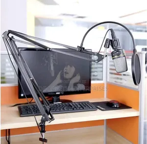 Adjustable Microphone Stand With Pop Filter