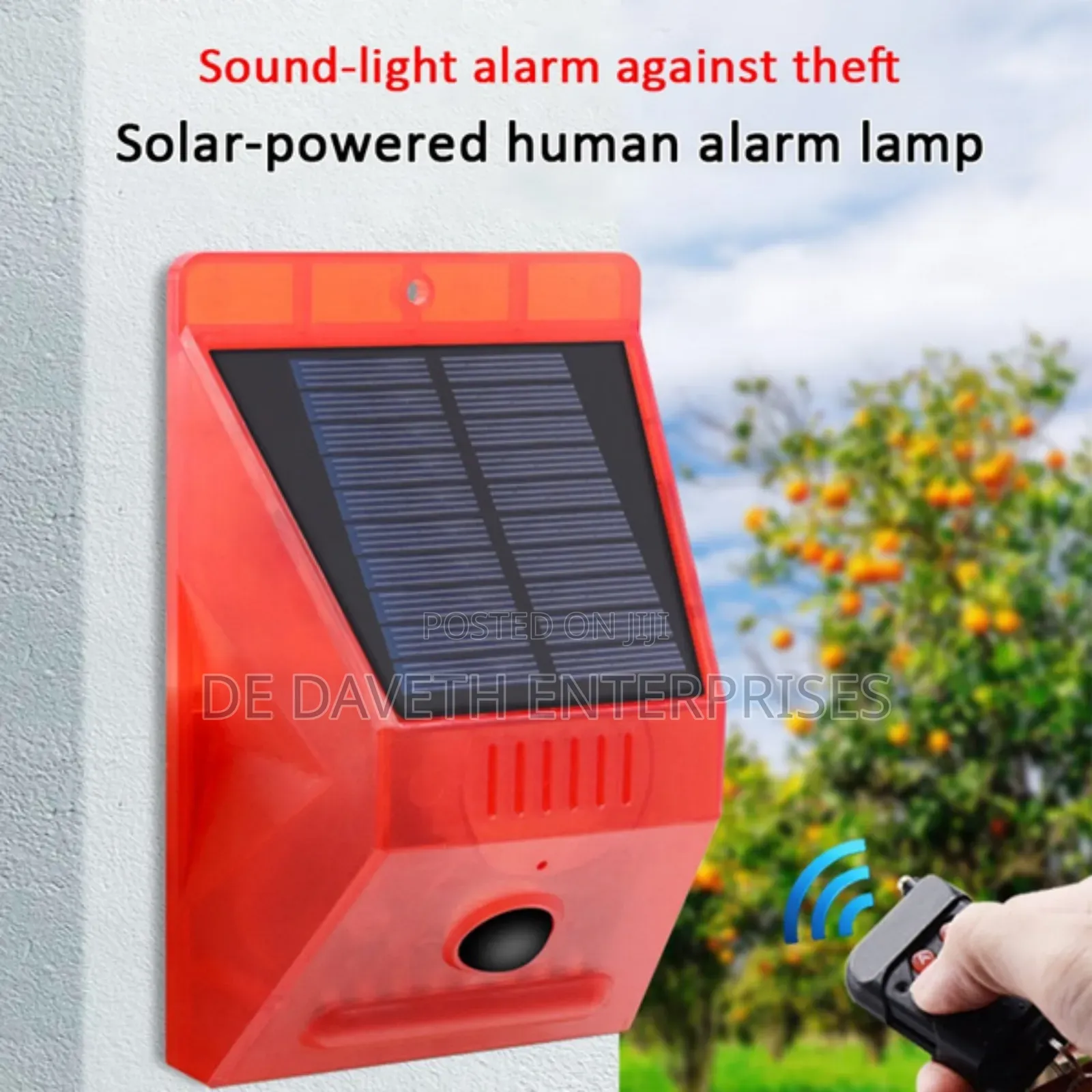 Motion Sensor Solar Alarm Lamp With Remote Control