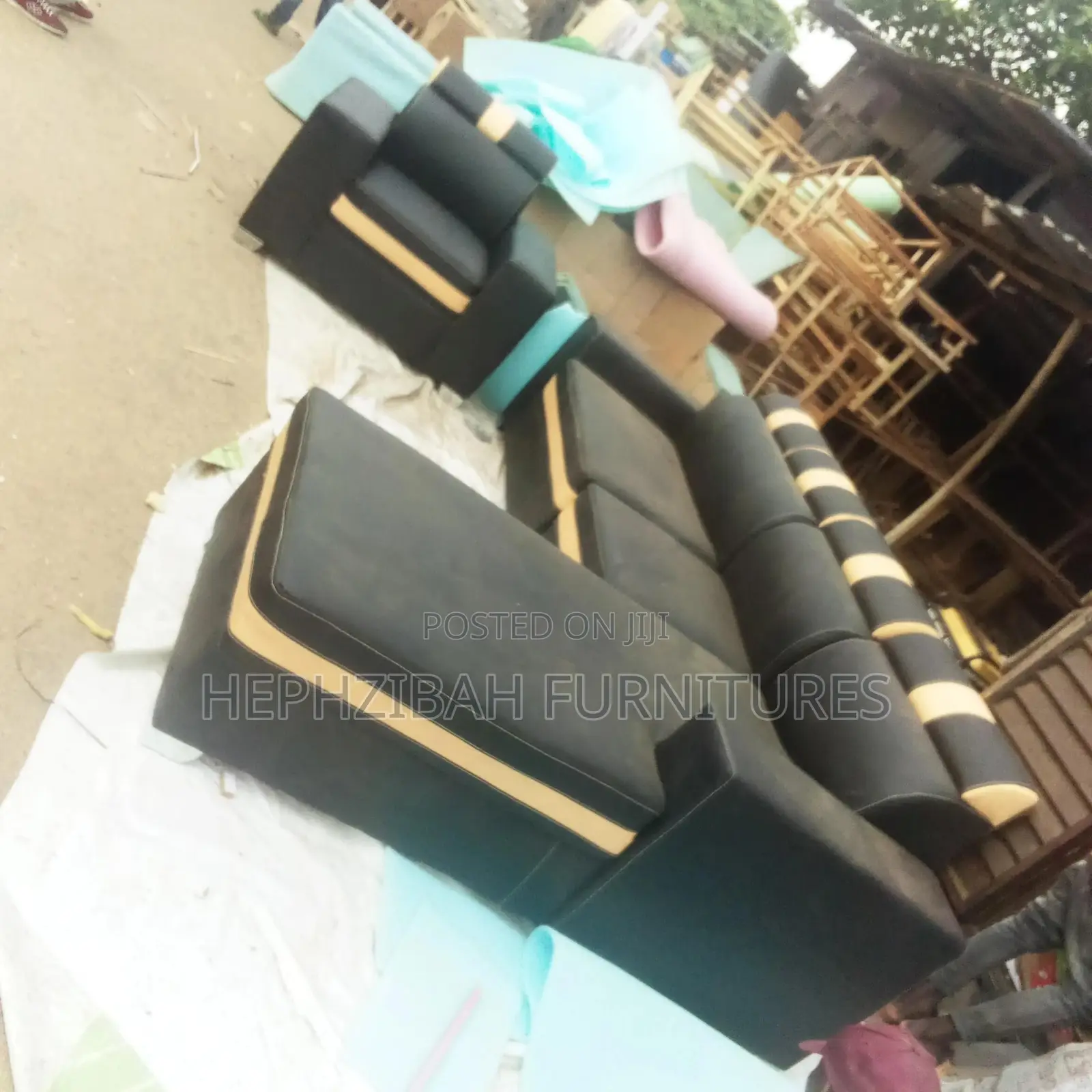 Executive Leather L Shaped Sofa Set