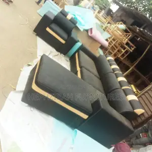 Executive Leather L Shaped Sofa Set