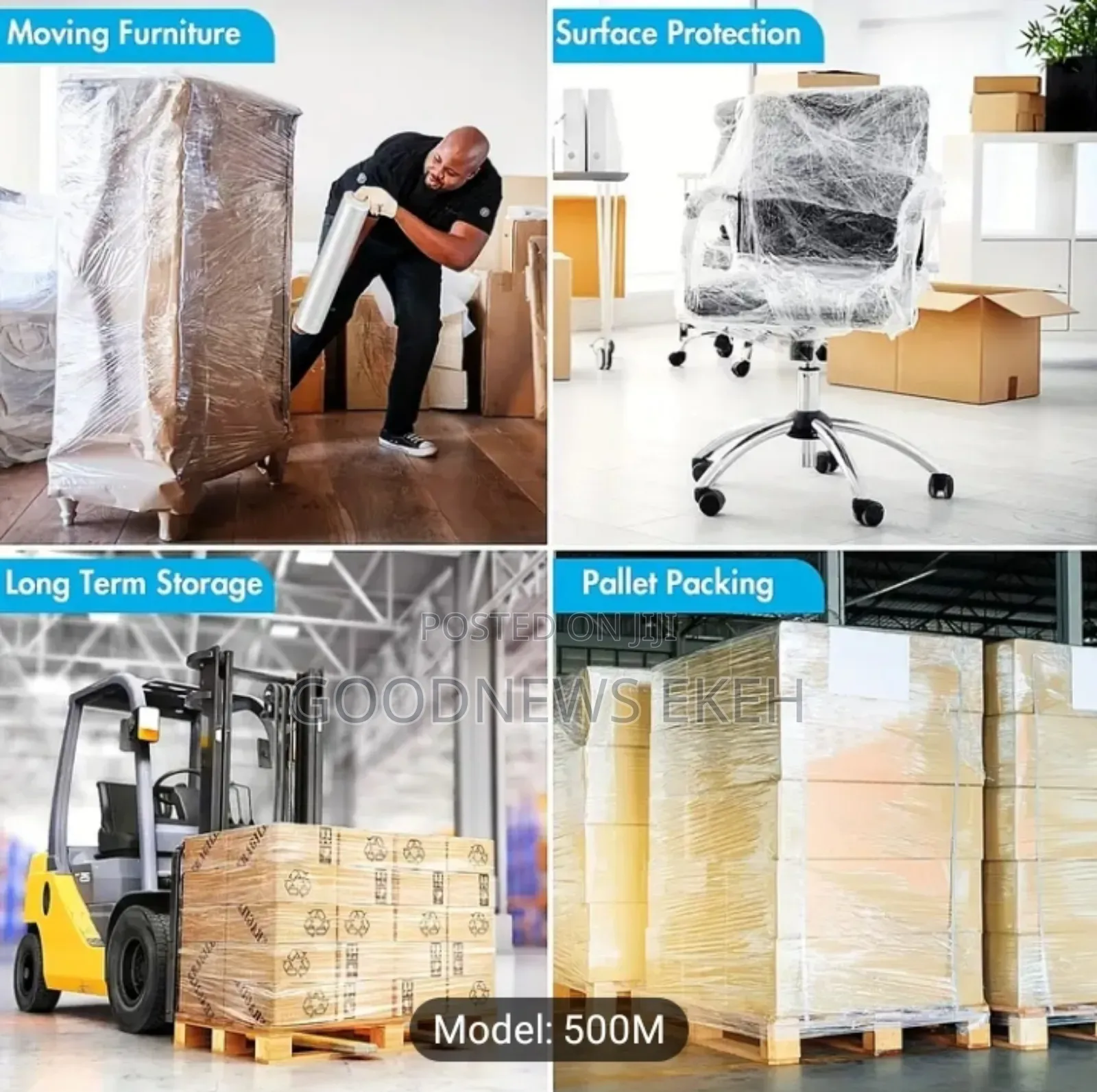 Extra-large 500m Roll Of PE Stretch Wrap Durable
