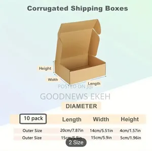 10pcs Multi-Size Corrugated Cardboard Shipping Boxes