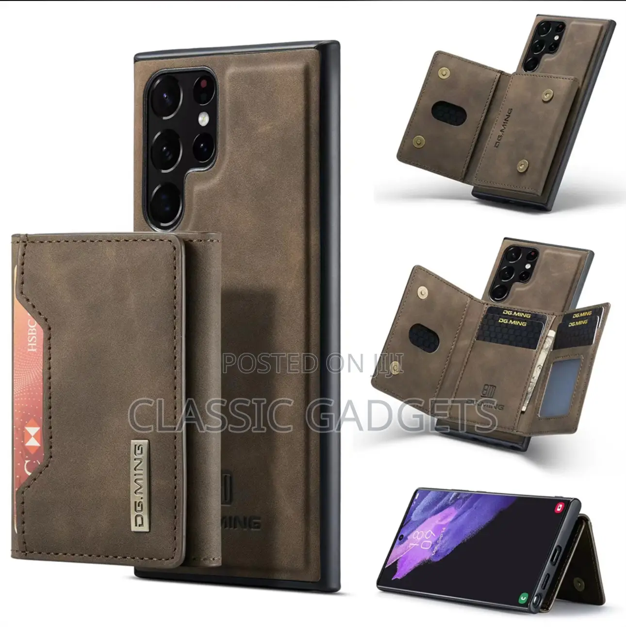 2 in 1 Leather Wallet Back Case for Galaxy S24 Ultra