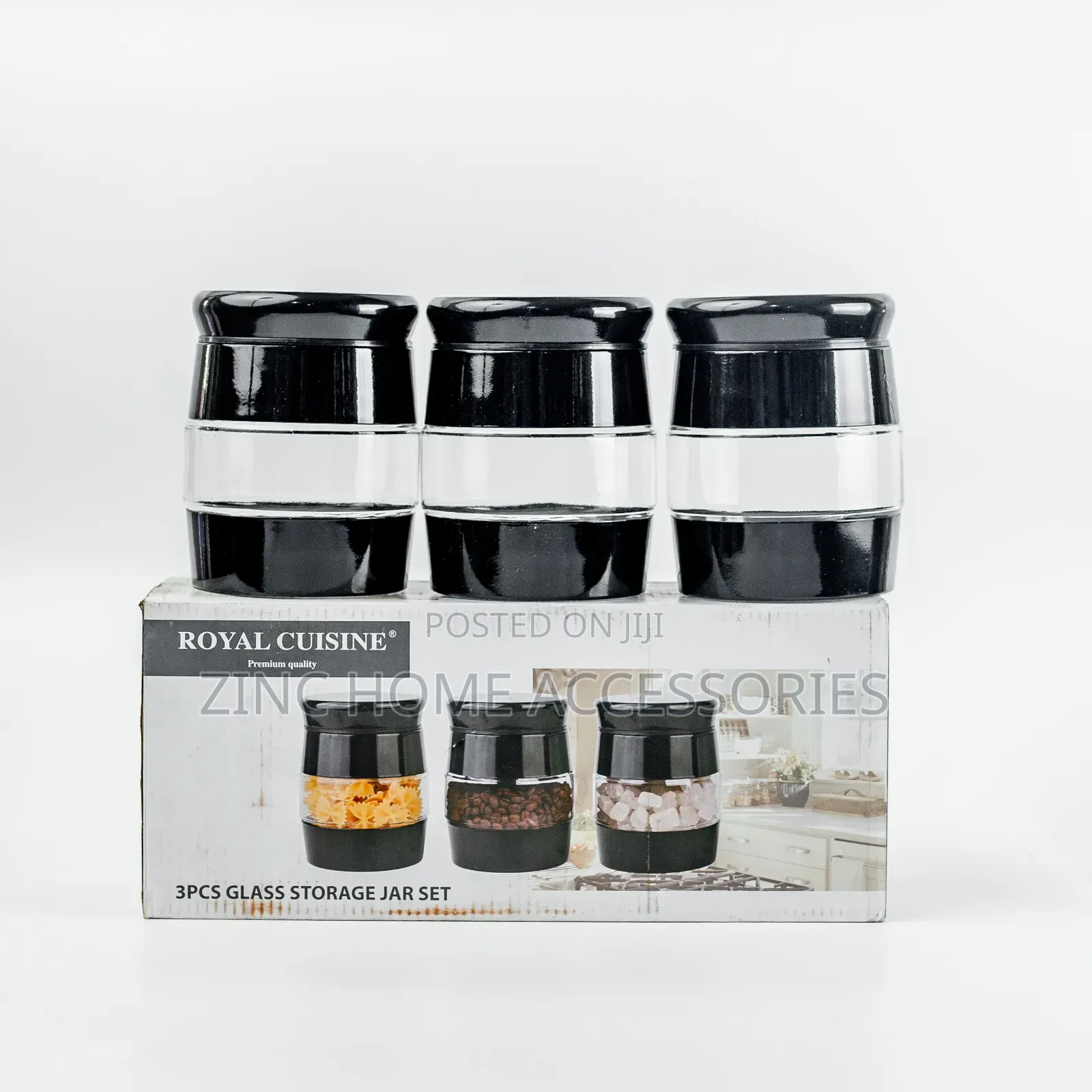 3pcs Glass Storage Jar Set