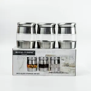3pcs Glass Storage Jar Set