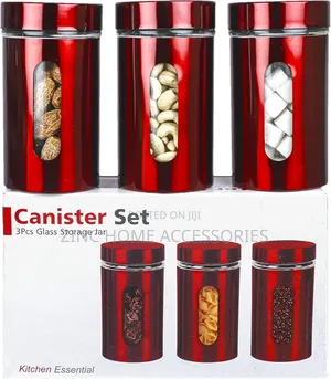 3pcs Glass Storage Canister Set