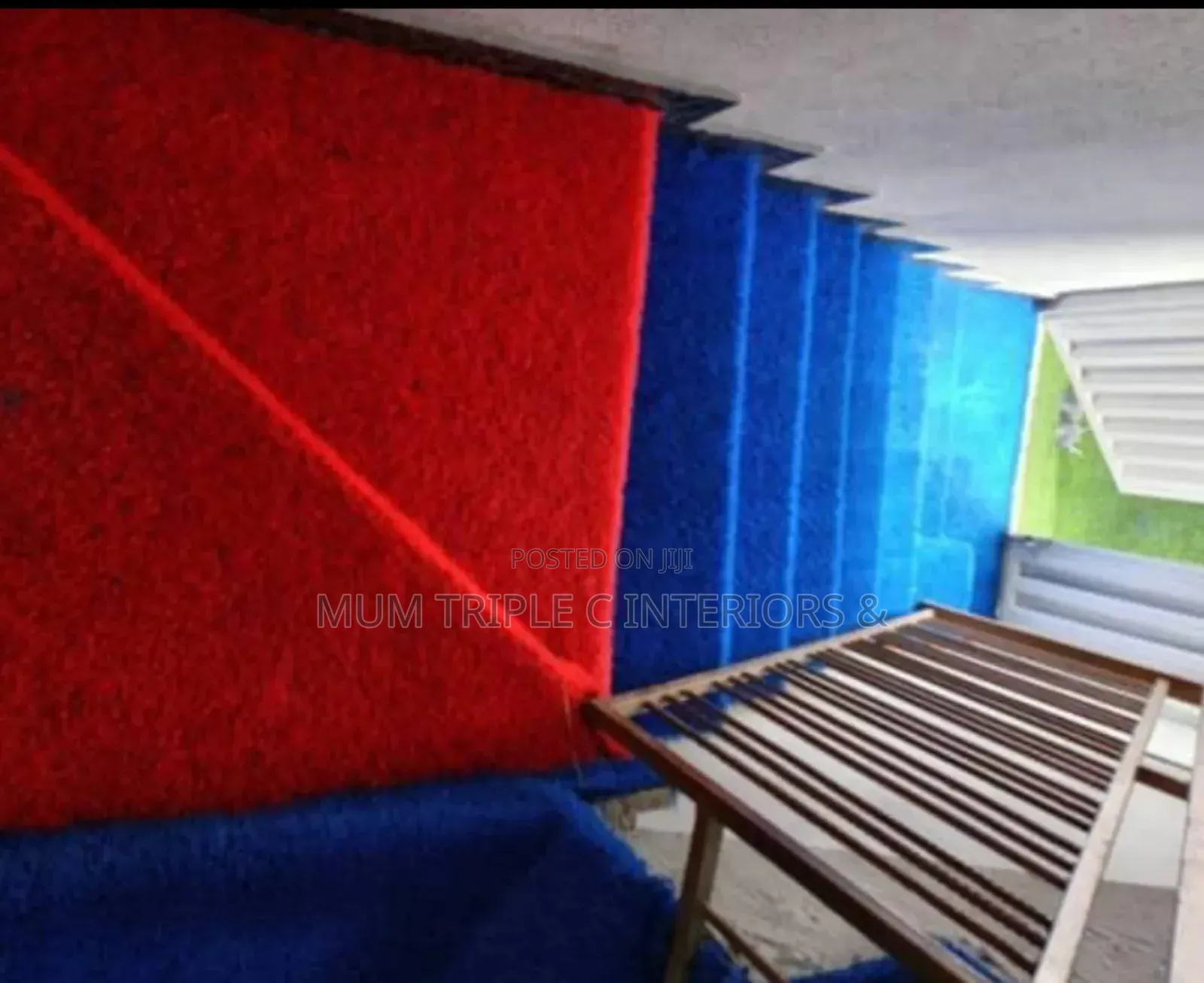 25mm Red And Blue Quality Artificial Grass