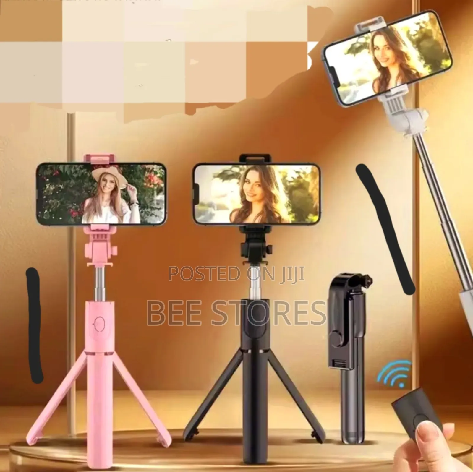 Selfie Stick and Bluetooth Remote Without Light