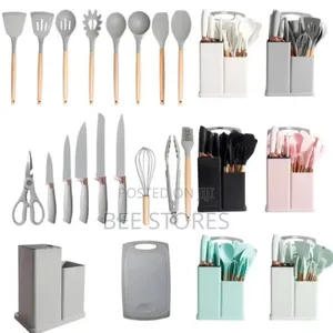 Silicone Spoon Set With Knives and Chopping Board