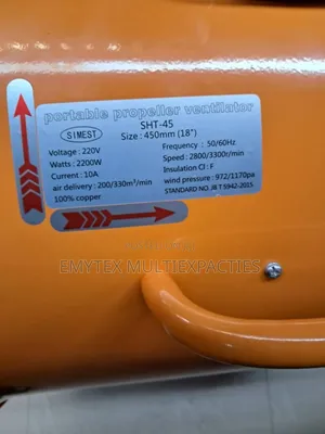 Portable Propeller Ventilator 450mm 18inches