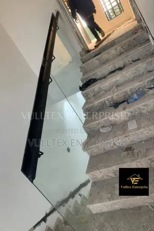 Interior Black Hand Rail With Glass Side Fitted