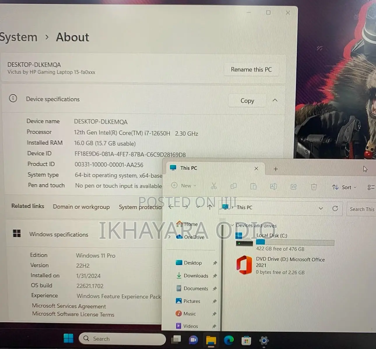 Laptop HP Victus 15 16GB Intel Core i7 SSD 512GB
