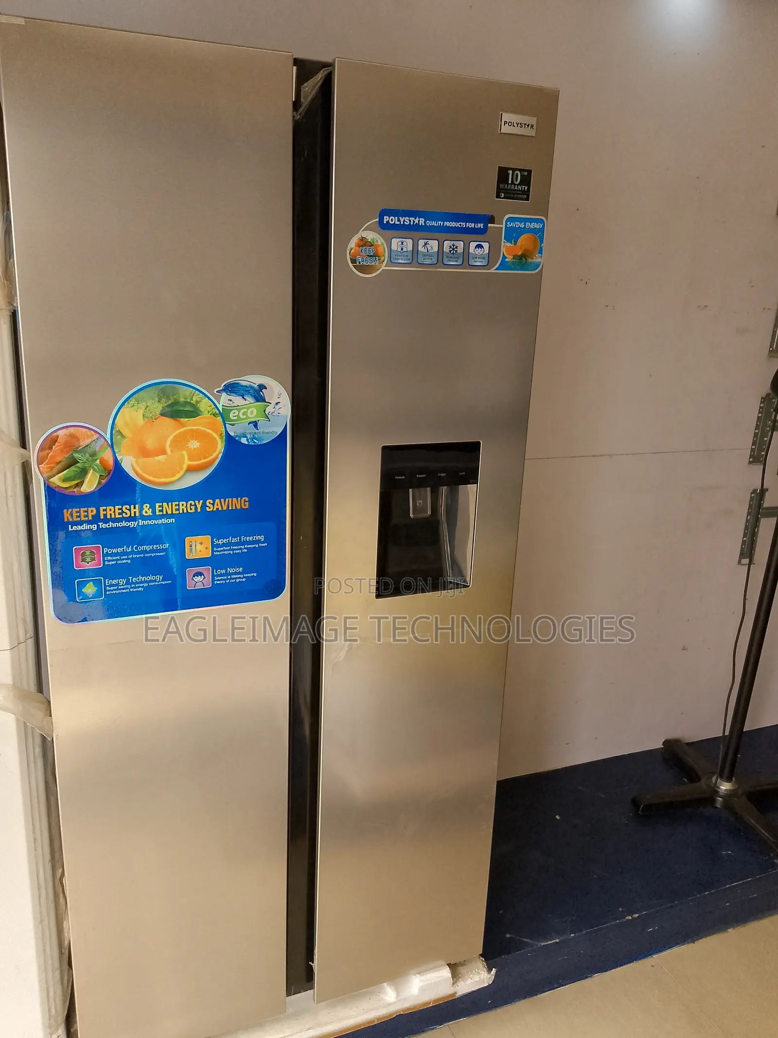 Cost-Effective Polystar 436L Side by Side Inverter Fridge