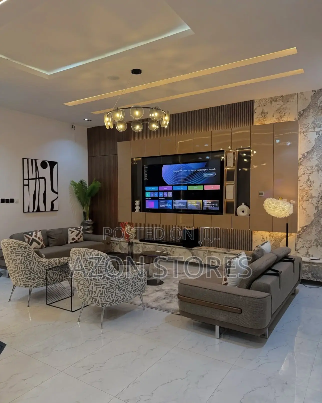 Modern Large Dimension Wall to Wall Tv Unit