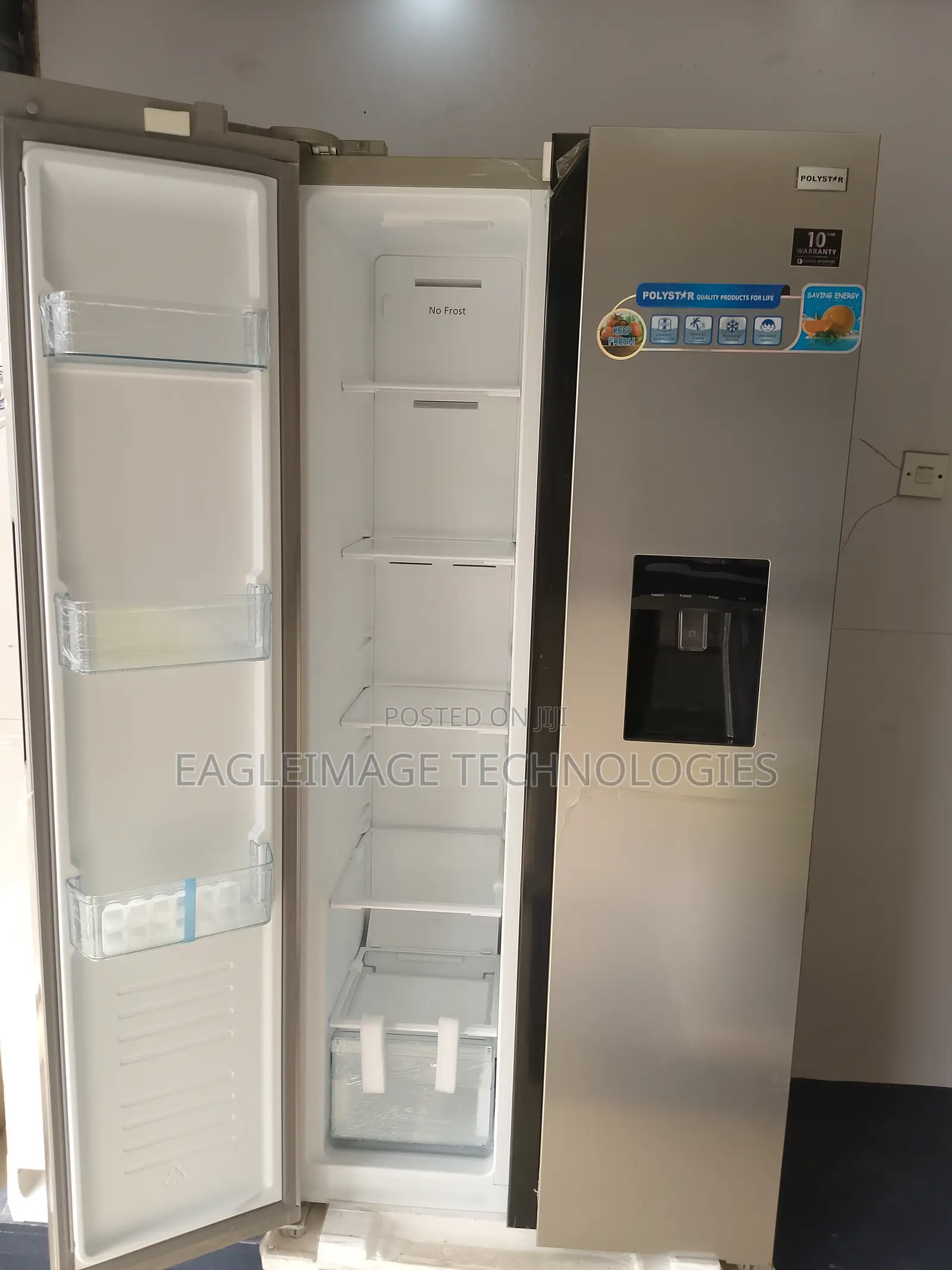 Fast Cooling Polystar 436L Side by Side Inverter Fridge
