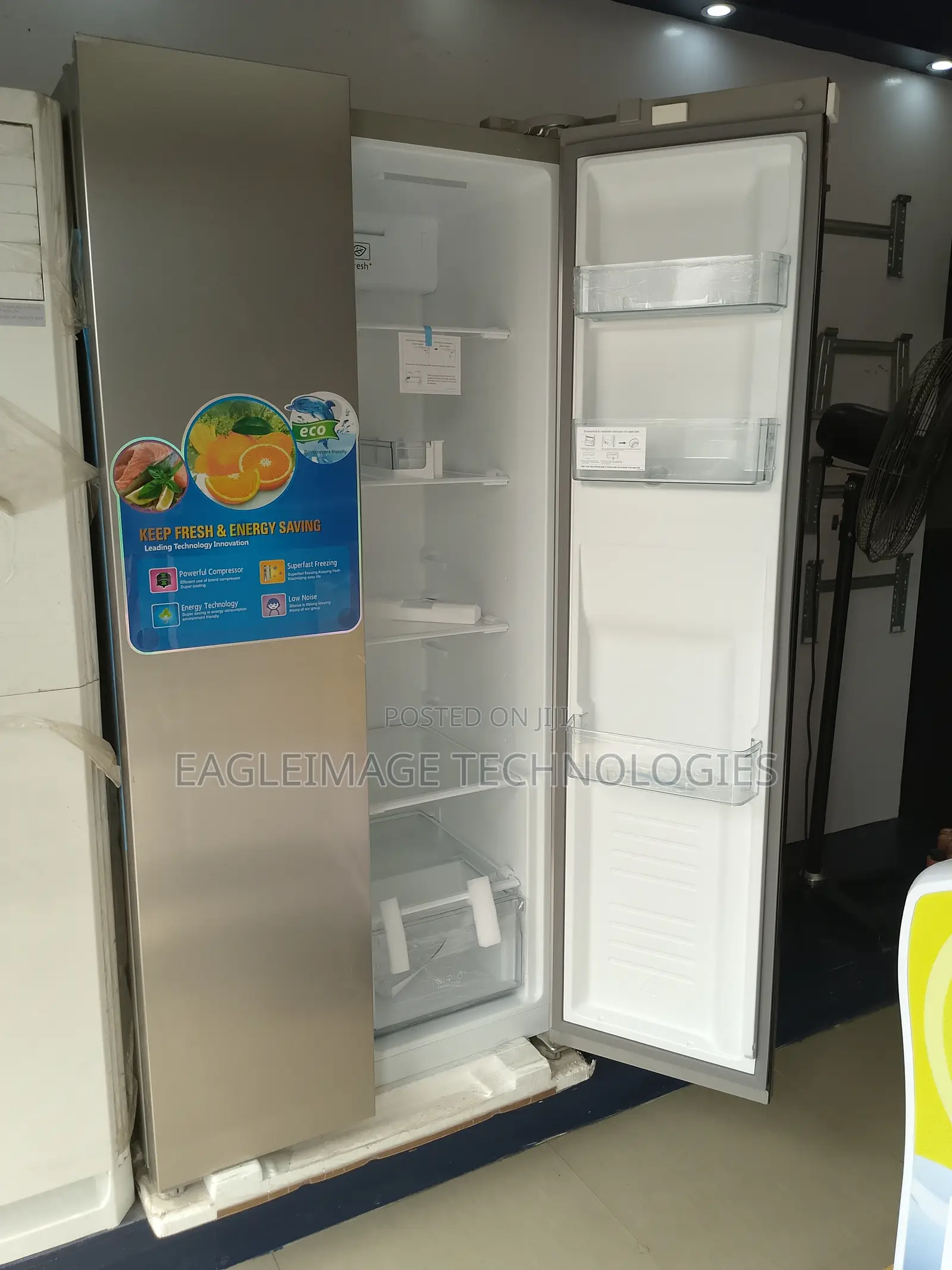 Standard-Sized Polystar 436L Side by Side Inverter Fridge