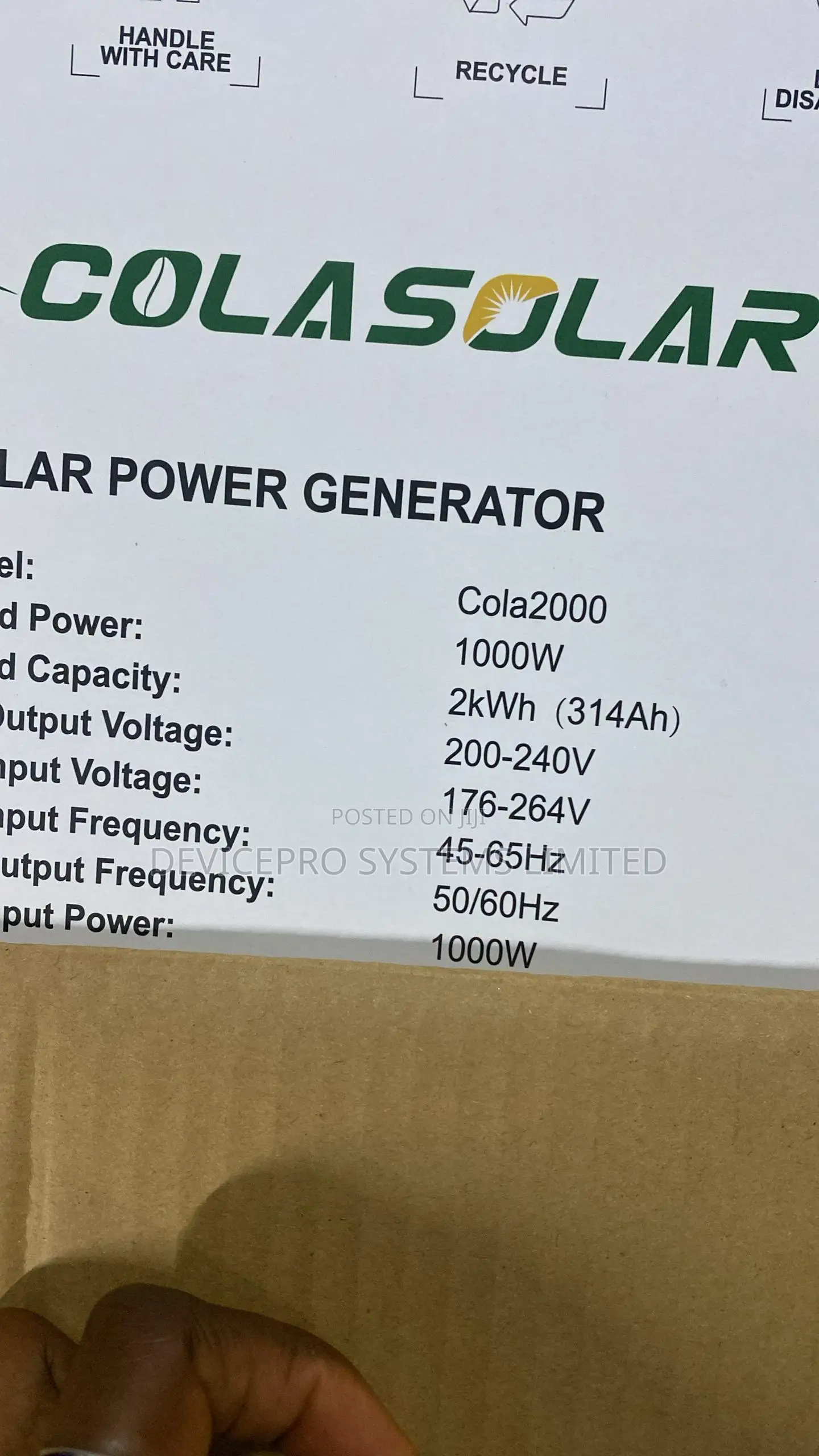 Colasolar Cola2000 Solar Generator