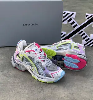 Premium Balenciaga Track Runner Mesh and Faux Leather Multic