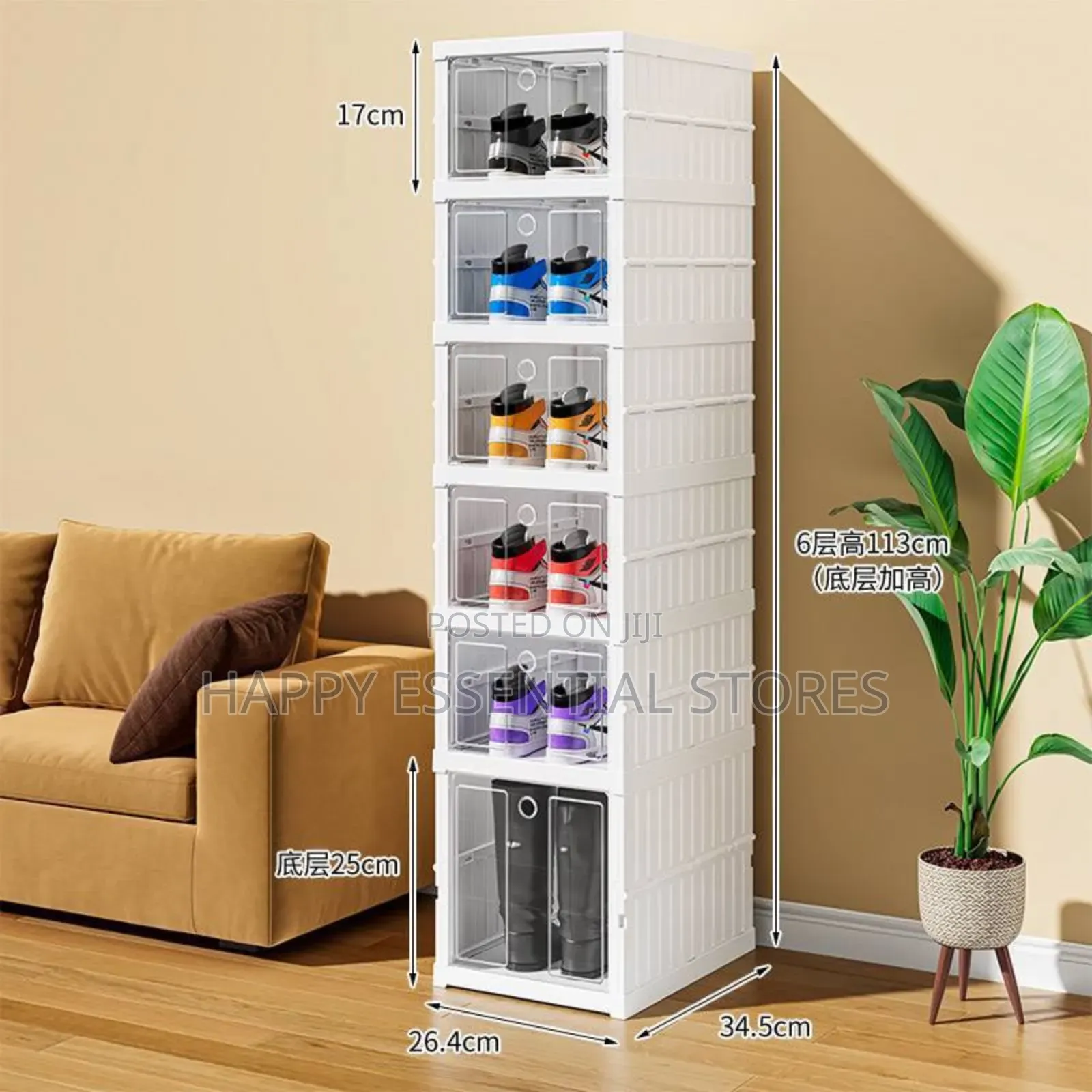 6 Layers Collapsible Shoe Box and Organizer