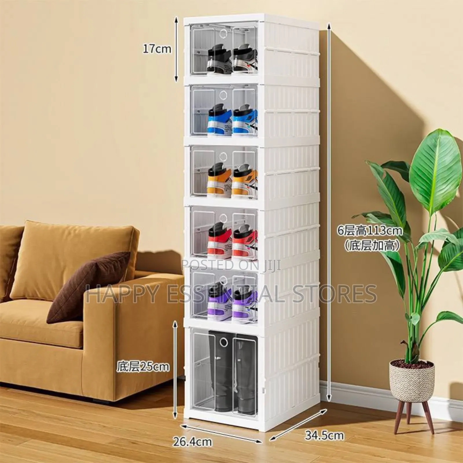 6 Layers Collapsible Shoe Box and Organizer