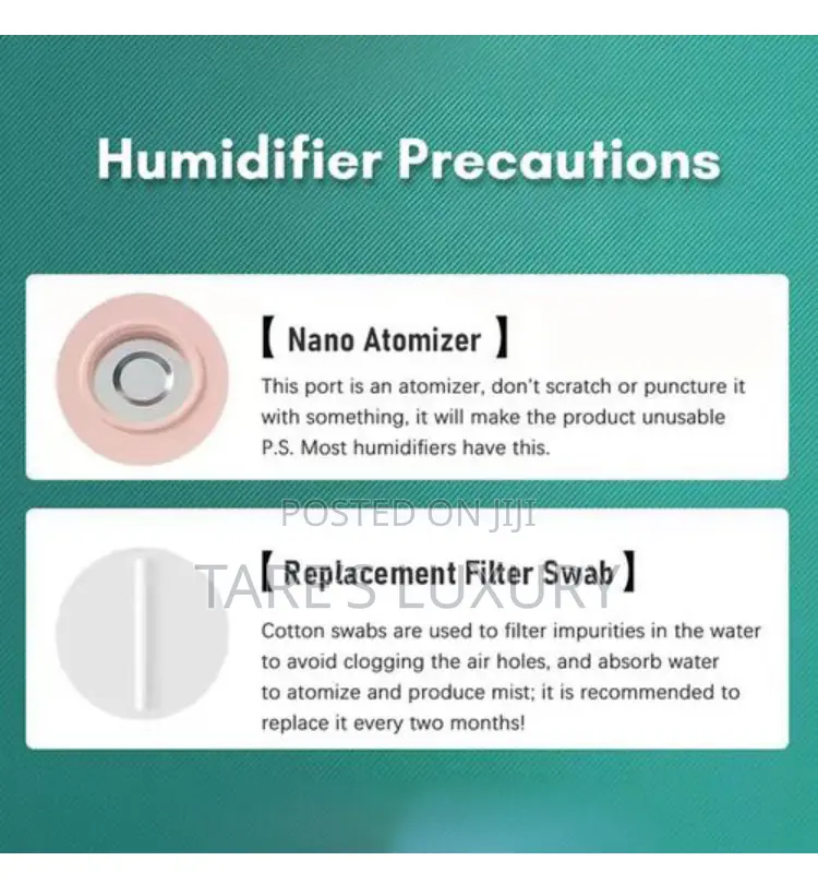 2L Double Spray Humidifiers LED Light Pink
