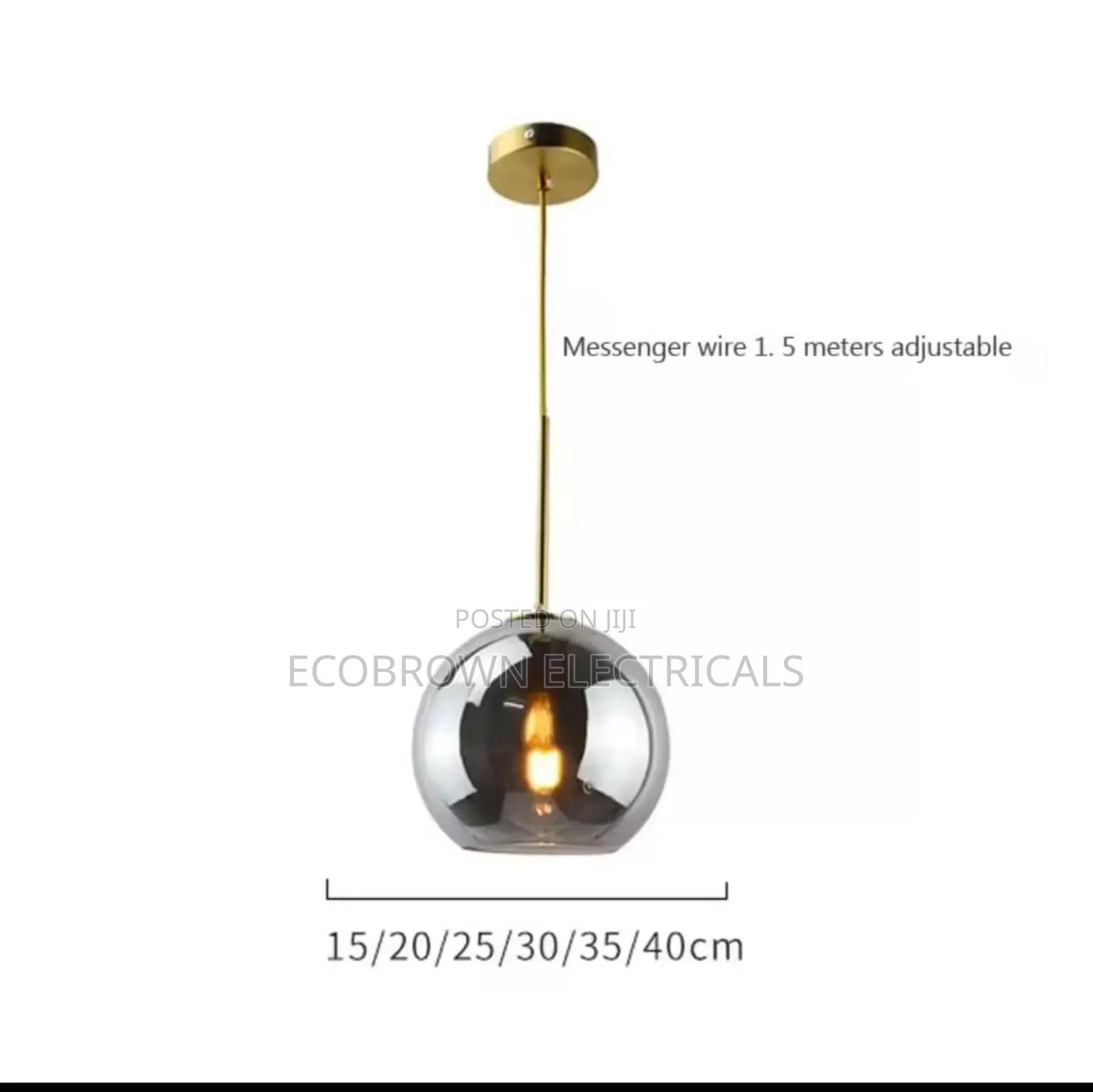 Single Drop Light Smoke Glass