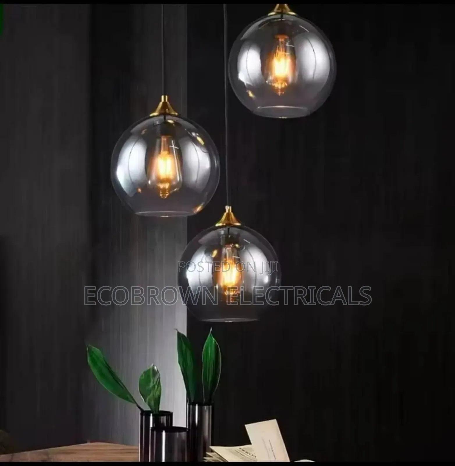 Smoke Glass Chandelier Fitting Light 3in1 Fitting