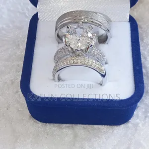 Long Lasting Steel and Zirconia Wedding Ring Set