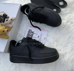 All Black Nike Chunky Lace Sneakers.