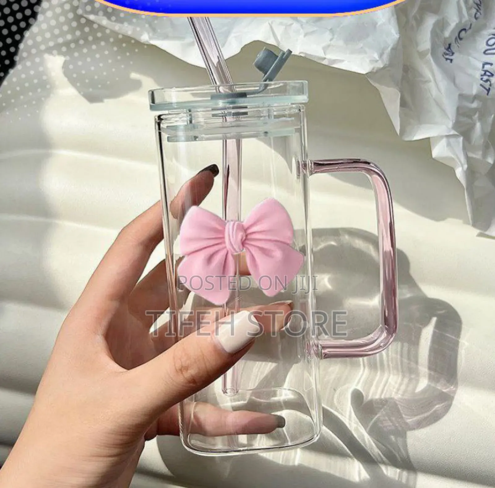 Cup With Handle And Straw