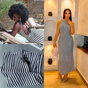 Luxury Striped Knitted Dress
