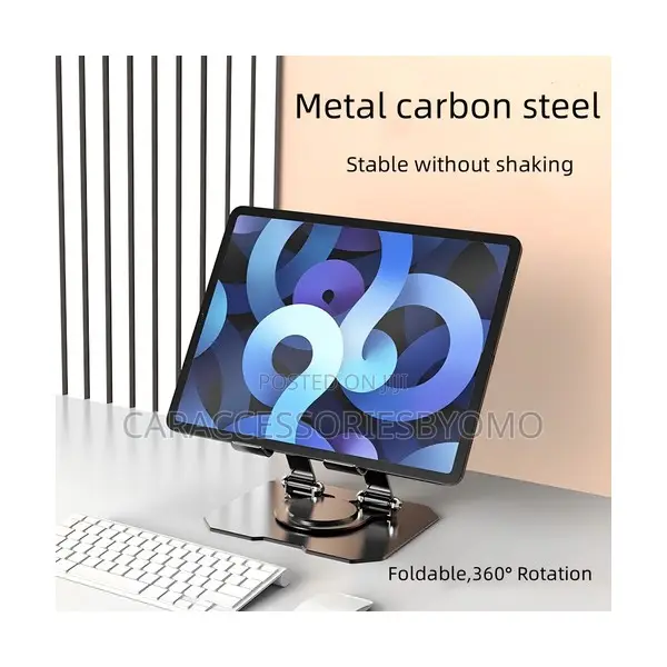Foldable Metal Phone Notepad Holder/360° Degree Rotatable