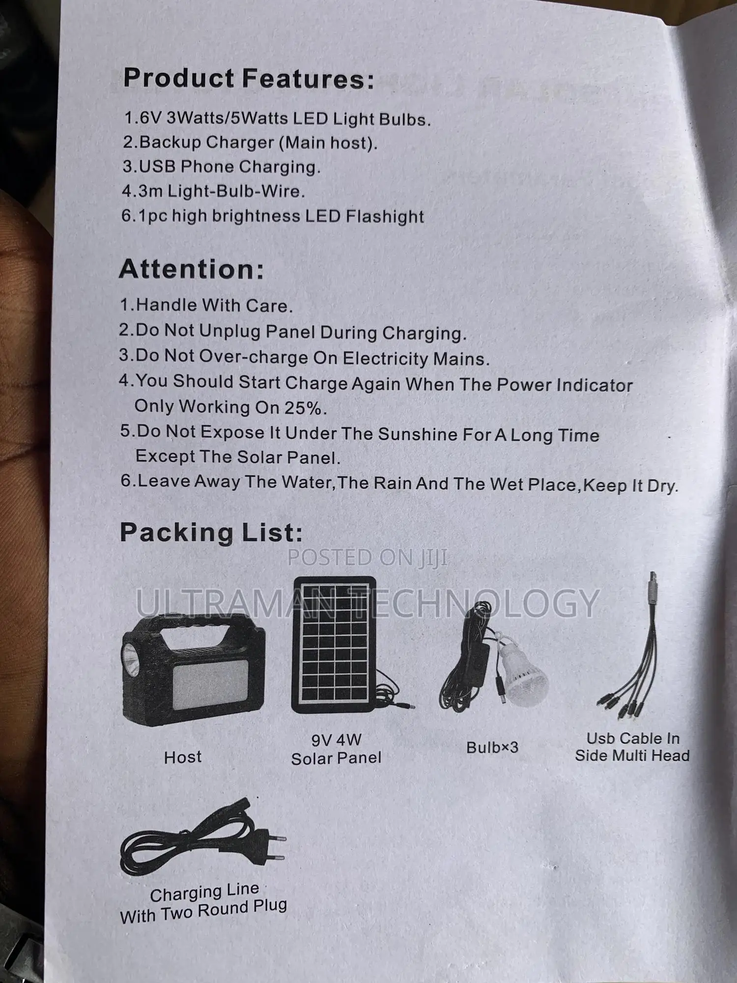 Solar Lighting Kit (Rechargeable)