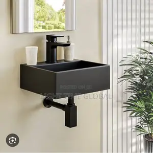 England Square Black Cabinet Basin