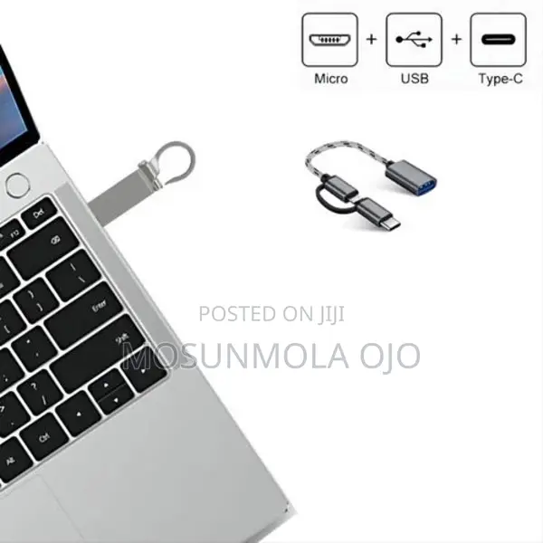 128 GB 2 in 1 Set Metal Usb Flash Drive Adapter Cable