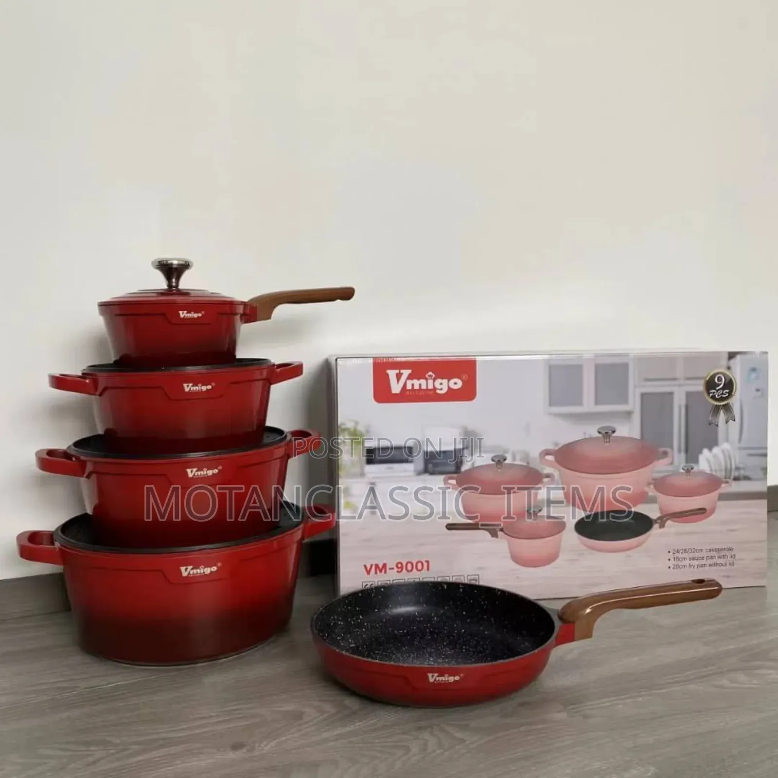 Enamel Classic Granite Non Stick Cookware/Pot Set 9 In1