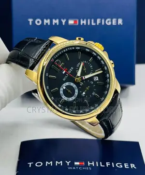 Tommy Hilfiger Quality Luxury Men Genuine Leather Wristwatch