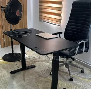 Electric Adjustable Desk With Office Work Chair