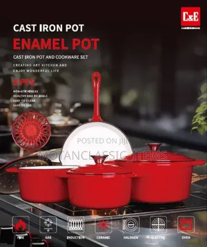4pcs Original Enamel Cast Iron (The Best Quality Pot)
