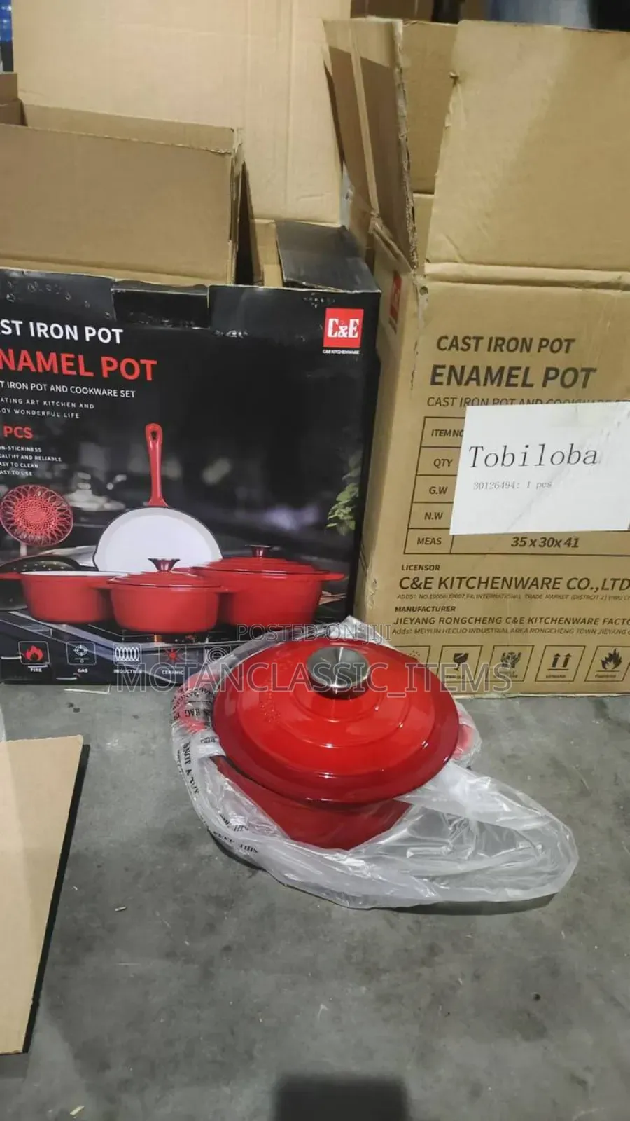 4pcs Original Enamel Cast Iron (The Best Quality Pot)
